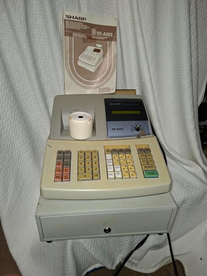 Sharp XE-A203 Kassa met Handleiding, Diversen, Typemachines, Ophalen of Verzenden