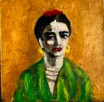 Frida Kahlo Orange miniatuur, Antiek en Kunst, Kunst | Schilderijen | Modern, Ophalen of Verzenden