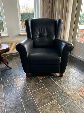 *Fauteuil**Donkerblauw**Leer**Borzalino* beschikbaar voor biedingen