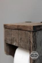 Oud houten toiletrol houder klep wc stoer sober landelijk, Verzenden, Nieuw