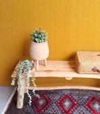 Houten halbankje, bankje, sidetable, tafeltje, bijzettafel, Huis en Inrichting, Minder dan 50 cm, 125 cm of meer, Vintage, Ophalen of Verzenden