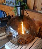 grote bruine bollamp, Ophalen, Bollamp om op tafeltje of kast te zetten, Minder dan 50 cm, Glas
