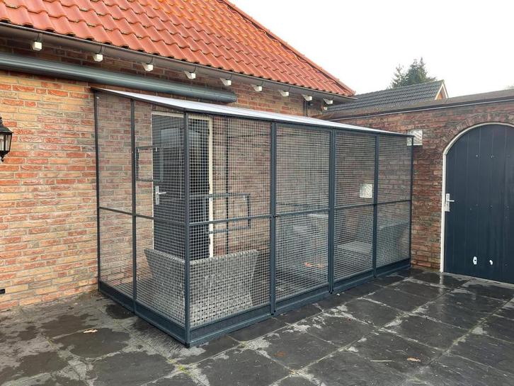 Kattenren gaaspanelen deur en polycarbonaat dak, Dieren en Toebehoren, Katten-accessoires, Nieuw, Ophalen