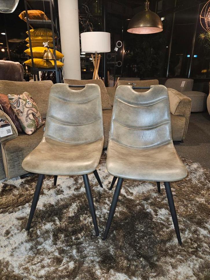 Stoel  Barossa pu leder groen opruiming, Huis en Inrichting, Stoelen, Nieuw, Overige kleuren, Ophalen of Verzenden