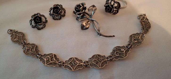 sieraden zilver, Sieraden, Tassen en Uiterlijk, Antieke sieraden, Overige typen, Zilver, Verzenden