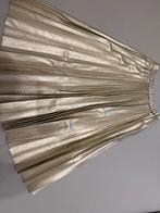 Gouden plissé rok, Kleding | Dames, Rokken, Maat 38/40 (M), Beige, Ophalen of Verzenden, Zo goed als nieuw