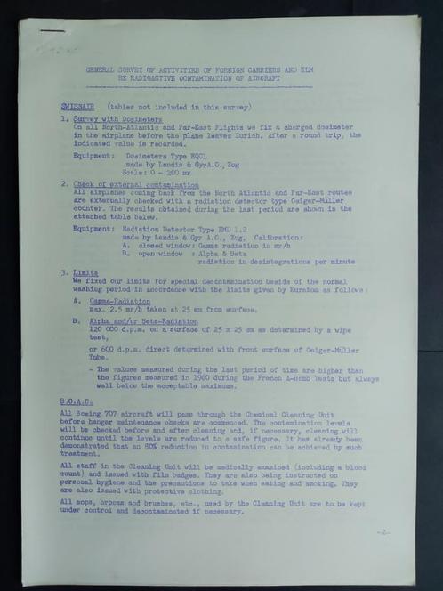 “General survey of Radioactivity on foreign carriers” (K1024, Verzamelen, Luchtvaart en Vliegtuigspotten, Gebruikt, Boek of Tijdschrift