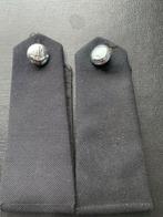 Zwarte politie Epauletten met Knopen, Verzamelen, Ophalen of Verzenden, Overige soorten, Nederland, Embleem of Badge