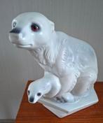 Vintage jaren 50 Jema Holland polar bear ijsbeer met jong, Verzamelen, Beelden en Beeldjes, Ophalen of Verzenden, Gebruikt, Dier