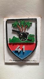 KNIL/KL 41e Regiment Veldartillerie schildje, Verzamelen, Ophalen of Verzenden, Landmacht, Nederland, Embleem of Badge