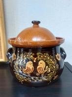 Authentieke Hongaarse aardewerken pot met deksel, Ophalen of Verzenden
