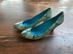 Blauwe turquoise slangenleren pumps, Pumps, Blauw, Ophalen of Verzenden, Gedragen