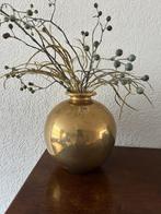 Vaas goud kleur Ecri living 20 cm hoog, Ophalen, Overige kleuren, Aardewerk of Porselein, Zo goed als nieuw