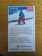 Kortingsbon voor SnowWorld, 25% korting, Tickets en Kaartjes, Drie personen of meer, Kortingsbon, Overige typen