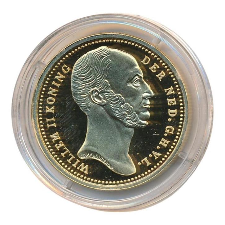 Nederland Naslag 5 Gulden 1843 Willem II, Postzegels en Munten, Penningen en Medailles, Zilver, Nederland, Ophalen of Verzenden