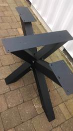 Zwarte vierkante stalen matrix tafelpoot, 100 tot 150 cm, Rechthoekig, Ophalen of Verzenden, Zo goed als nieuw