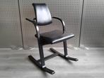Stokke (Variér) Actulum (Zwart/Leder), Zeer Mooi!, Huis en Inrichting, Stoelen, Gebruikt, Metaal, Zwart, Ophalen of Verzenden