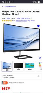 Philips 272E1CA - Full HD VA Curved Monitor - 27 Inch, Computers en Software, Monitoren, Ophalen, Philips, 3 tot 5 ms, Curved