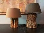 Staande lampen (2) op houten poot, Ophalen, Zo goed als nieuw, Hout, Minder dan 50 cm