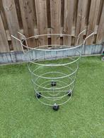 Draad metalen mand op wieltjes, Ophalen, Overige materialen, Mand, Rond