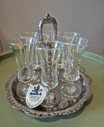 Vintage Brama England Sherry Set - Verzilverd beschikbaar voor biedingen