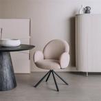 *ACTIE* Draaibare Eetkamerstoel Imola Wit Beige Grijs (4), Ophalen of Verzenden, Nieuw, Stof, Draaibare eetkamerstoel stoel stof wit beige antraciet