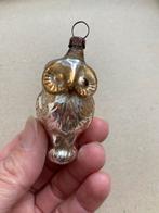 Antieke glazen kerstbal vorm uiltje echt oud goede staat uil, Diversen, Ophalen of Verzenden, Zo goed als nieuw