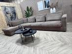 ZGAN XXL Ribstof Hoekbank - Taupe - 385 x 225, Ophalen, Hoekbank, 300 cm of meer, Zo goed als nieuw