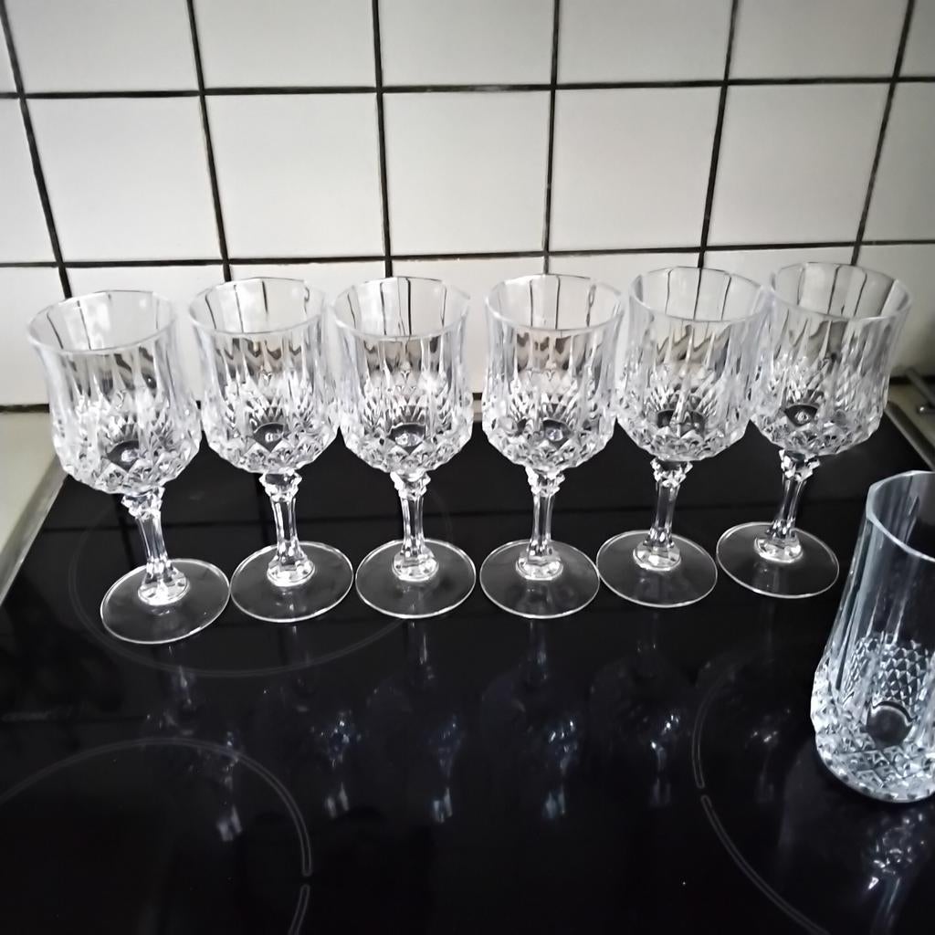 Christal d'arques  longchamp wijn/limonade/ champagne glazen, Antiek en Kunst, Antiek | Glas en Kristal, Ophalen of Verzenden