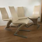 6 Rolf Benz 7800 design stoel modern leer creme wit, Gebruikt, Wit, Leer, Ophalen of Verzenden