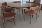 IZGS G plan G-plan 6 stoelen stoel tafel  vintage jaren 60, Huis en Inrichting, Stoelen, Ophalen, Gebruikt, Bruin, Nvt