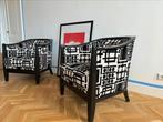 2 prachtige vintage fauteuils met nieuwe stof, 75 tot 100 cm, Ophalen of Verzenden, Zo goed als nieuw, Stof
