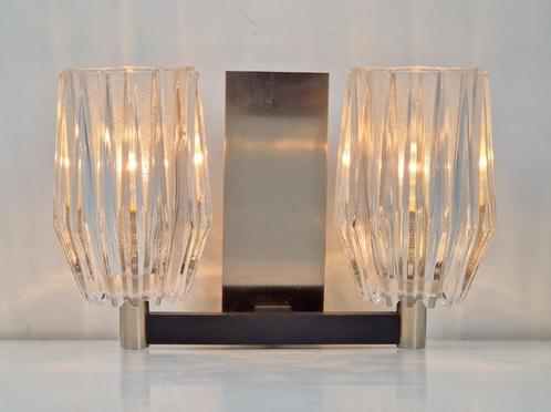 Vintage wandlamp chroom glas design lamp ‘60 mid century, Huis en Inrichting, Lampen | Wandlampen, Gebruikt, Glas, Metaal, Ophalen of Verzenden