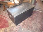 Zwarte antieke houten kist, Minder dan 50 cm, Zo goed als nieuw, Ophalen, 50 tot 100 cm