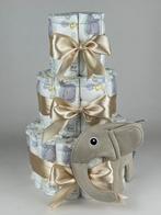 Luiertaart jongen meisje ollie olifant Cream beige, Ophalen of Verzenden, Nieuw, Kraamcadeau