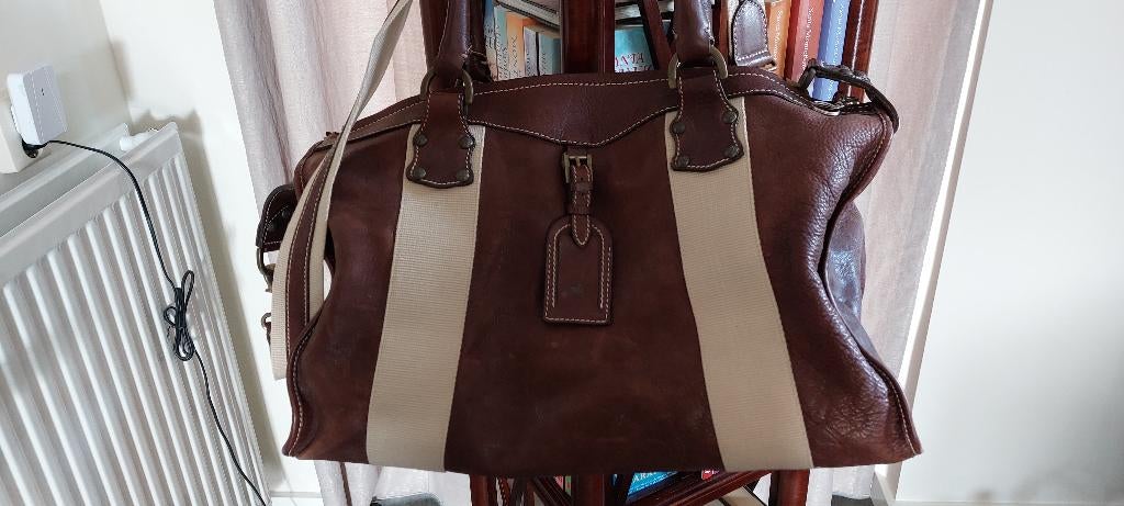 Leren reistas, 40 tot 60 cm, 20 tot 30 cm, Bruin, Ophalen of Verzenden