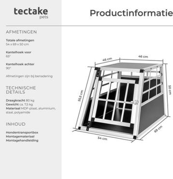 Tectake Autobench - Hondenbench - 69 x 54 x 50 cm beschikbaar voor biedingen