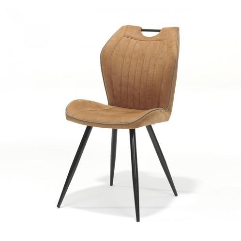 Eetkamerstoel Cobra stof soft cognac | Webshop, Huis en Inrichting, Stoelen, Nieuw, Metaal, Stof, Overige kleuren, Ophalen of Verzenden