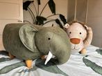 Kinderkrukjes olifant en leeuw, Huis en Inrichting, Ophalen of Verzenden, Zo goed als nieuw, Overige vormen, 50 tot 75 cm