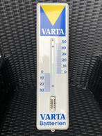 Fraaie emaille VARTA thermometer. Ac cu's Batterien., Reclamebord, Gebruikt, Ophalen of Verzenden