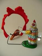 blikken CLOWN MAKING THE LION JUMP THRU THE FLAMING HOOP, Antiek en Kunst, Antiek | Speelgoed, Ophalen of Verzenden
