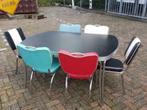 Blackstone diner tafel van het merk Bel Air met 6 stoelen, 4 tot 6 stoelen, Gebruikt, Ophalen, American diner