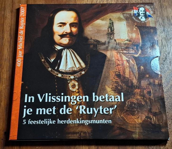 400jaar Michiel de Ruyter muntenset (5 munten) - 2007, Postzegels en Munten, Munten | Nederland, Setje, Euro's, Koningin Beatrix