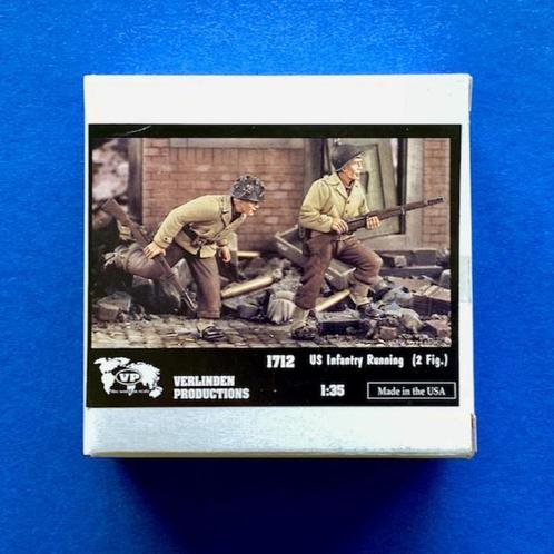 Verlinden	1712	US Infantry WWII running	1/35	Resin, Hobby en Vrije tijd, Modelbouw | Figuren en Diorama's, Nieuw, 1:35 tot 1:50