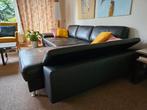 Zwarte Leren Bank - chaise longe, Ophalen, Gebruikt, Leer