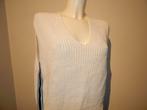 Marccain gebreide top spencer blauwe accenten Als Nieuw N3, Kleding | Dames, Maat 38/40 (M), Verzenden, Wit, Zo goed als nieuw