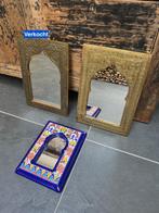 Marokkaanse spiegel handwerk metaal en keramisch oosters, Huis en Inrichting, Gebruikt, Ophalen of Verzenden, https://verburgtvintage.nl/#contact