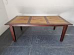 Massief teak eetkamertafel / eettafel in 2 kleuren 220x110, Ophalen, Gebruikt, 100 tot 150 cm, Teakhout