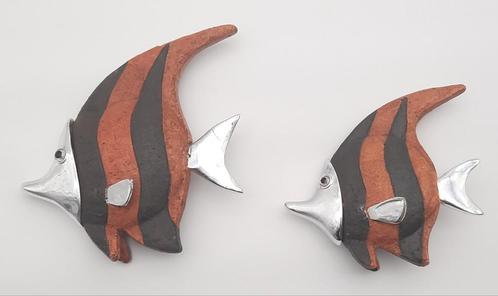 2 Decoratie Maanvissen van metaal en resin?, Verzamelen, Beelden en Beeldjes, Gebruikt, Dier, Ophalen of Verzenden