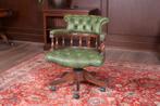 Chesterfield bureaustoel, Gebruikt, Ophalen of Verzenden, Bureaustoel, Groen